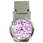 Love pattern Money Clip Watches Front