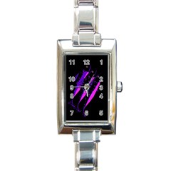 Purple Fish Rectangle Italian Charm Watch