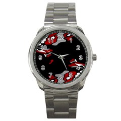 Red Creativity Sport Metal Watch by Valentinaart