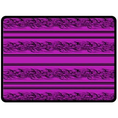 Magenta Barbwire Double Sided Fleece Blanket (large)  by Valentinaart