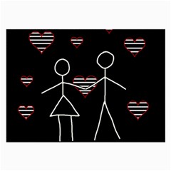 Couple In Love Large Glasses Cloth (2-side) by Valentinaart