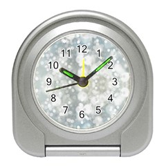 Light Circles, Blue Gray White Colors Travel Alarm Clocks