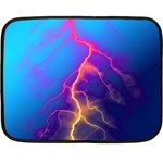 Lightning colors, blue sky, pink orange yellow Double Sided Fleece Blanket (Mini)  35 x27  Blanket Back