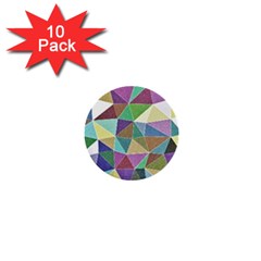 Colorful Triangles, Pencil Drawing Art 1  Mini Buttons (10 Pack)  by picsaspassion