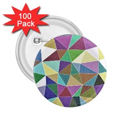 Colorful Triangles, Pencil Drawing Art 2 25  Buttons (100 Pack)  by picsaspassion