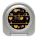 Yellow harts pattern Travel Alarm Clocks Front