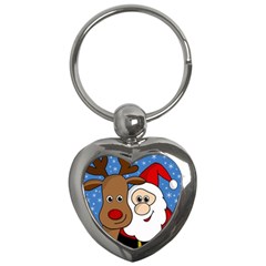 Christmas Selfie Key Chains (heart)  by Valentinaart