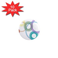 Rainbow Colors Circles 1  Mini Magnet (10 Pack)  by picsaspassion