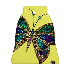 Butterfly Mosaic Yellow Colorful Bell Ornament (2 Sides) by Amaryn4rt