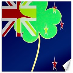 Irishshamrock New Zealand Ireland Funny St Patrick Flag Canvas 20  X 20   by yoursparklingshop