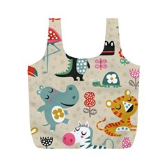 Lovely Cartoon Animals Full Print Recycle Bags (m)  by Brittlevirginclothing