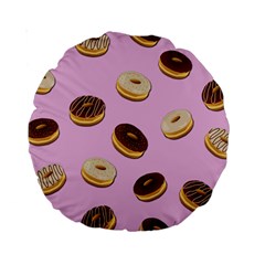 Donuts Pattern - Pink Standard 15  Premium Round Cushions by Valentinaart