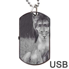 King And Queen Of The Jungle Design  Dog Tag Usb Flash (two Sides) by FrontlineS