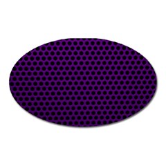 Dark Purple Metal Mesh With Round Holes Texture Oval Magnet by Amaryn4rt