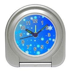 Blue Hot Pattern Blue Star Background Travel Alarm Clocks