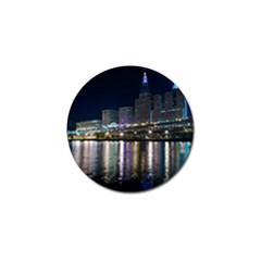 Cleveland Building City By Night Golf Ball Marker