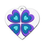 Light Blue Heart Images Dog Tag Heart (Two Sides) Front