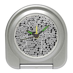 Metal Background Round Holes Travel Alarm Clocks