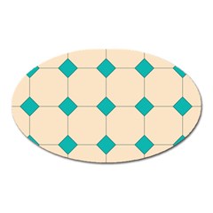 Tile Pattern Wallpaper Background Oval Magnet by Amaryn4rt