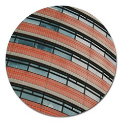 Architecture Building Glass Pattern Magnet 5  (round) by Amaryn4rt