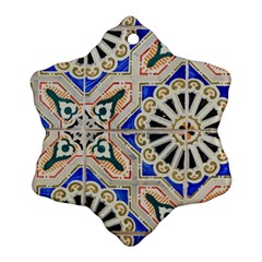 Ceramic Portugal Tiles Wall Snowflake Ornament (two Sides) by Amaryn4rt