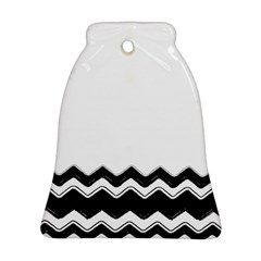 Chevrons Black Pattern Background Bell Ornament (two Sides) by Nexatart