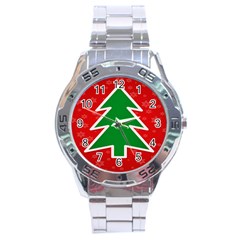 Christmas Tree Stainless Steel Analogue Watch by Nexatart