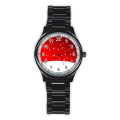 Christmas Background  Stainless Steel Round Watch by Nexatart