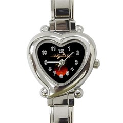 Strawberry Heart Italian Charm Watch by Nexatart