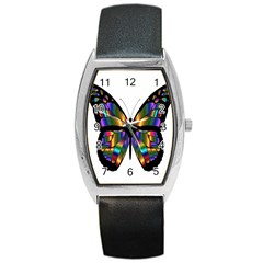 Abstract Animal Art Butterfly Barrel Style Metal Watch by Nexatart