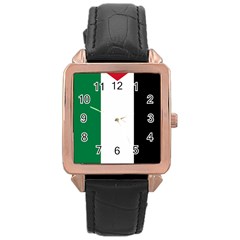 Palestine Flag Rose Gold Leather Watch  by Nexatart