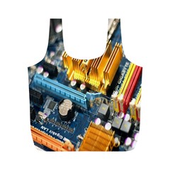 Technology Computer Chips Gigabyte Full Print Recycle Bags (m)  by Nexatart