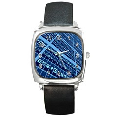 Mobile Phone Smartphone App Square Metal Watch by Nexatart