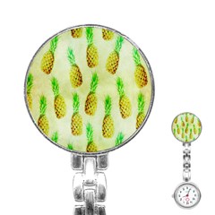 Pineapple Wallpaper Vintage Stainless Steel Nurses Watch by Nexatart