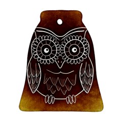 Owl Abstract Funny Pattern Bell Ornament (two Sides) by Nexatart