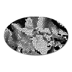 Mosaic Stones Glass Pattern Oval Magnet by Nexatart