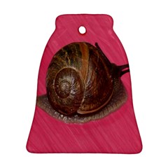 Snail Pink Background Bell Ornament (two Sides) by Nexatart