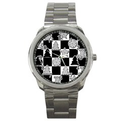 Xmas Checker Sport Metal Watch by Nexatart