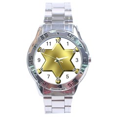 Sheriff Badge Clip Art Stainless Steel Analogue Watch by Nexatart