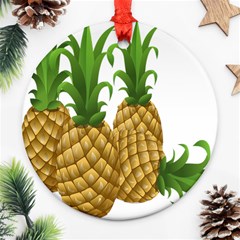 Pineapples Tropical Fruits Foods Round Ornament (two Sides) by Nexatart