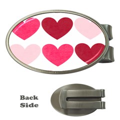 Valentine S Day Hearts Money Clips (oval)  by Nexatart