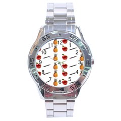 Ppap Pen Pineapple Apple Pen Stainless Steel Analogue Watch by Nexatart