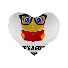 Geek Kid Standard 16  Premium Heart Shape Cushions by athenastemple