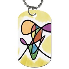 Art Abstract Exhibition Colours Dog Tag (two Sides) by Nexatart