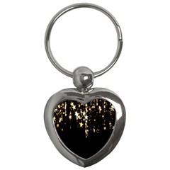 Christmas Star Advent Background Key Chains (heart)  by Nexatart