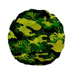 Marijuana Camouflage Cannabis Drug Standard 15  Premium Flano Round Cushions Front