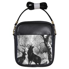 Stag Deer Forest Winter Christmas Girls Sling Bags by Amaryn4rt