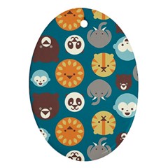 Animal Pattern Oval Ornament (two Sides) by Nexatart