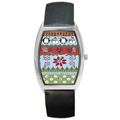 Ugly Christmas Xmas Barrel Style Metal Watch by Nexatart