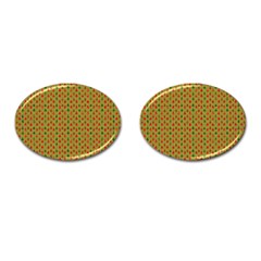 Christmas Trees Pattern Cufflinks (oval) by Nexatart